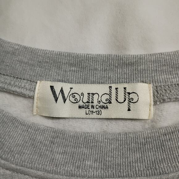 Ugly Christmas Sweatshirt Women's L (11-12) Grey Wound Up Cotton/Poly Blend - Picture 4 of 10